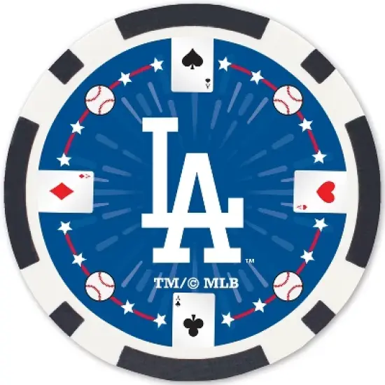 MasterPieces Casino 100 Piece Poker Chip Set - MLB Los Angeles Dodgers image {3}