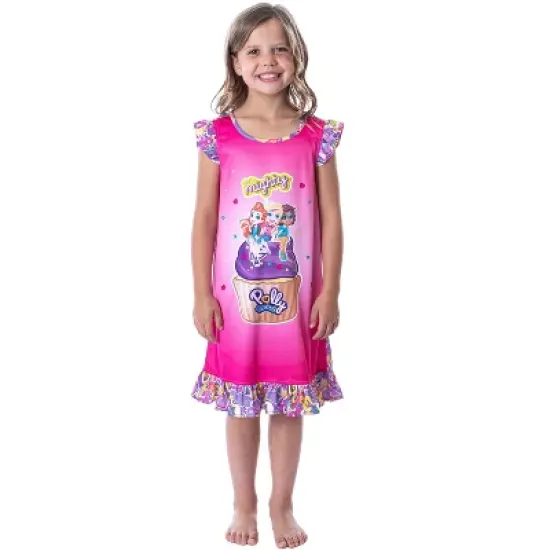 Polly Pocket Toys Girls' Tiny Is Mighty Kids Pajama Nightgown Sleep Shirt Multi image {4}