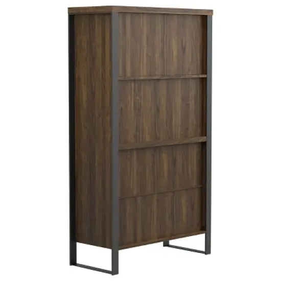 63" Pattinson 4 Shelf Cabinet Bookcase Walnut - Coaster image {6}