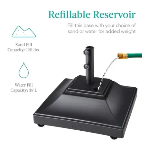 Best Choice Products Mobile Umbrella Base, Fillable Heavy-Duty Market Stand w/4 Wheels, 2 Locks, 120lb Capacity image {3}