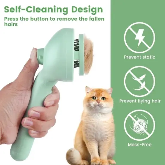 BABYYER 3 in 1 Cat Steam Brush, Pet Spray Hair Removal Comb for Shedding & Grooming, Water Brush for Cats Dogs Small Animals Long Short Haired image {2}