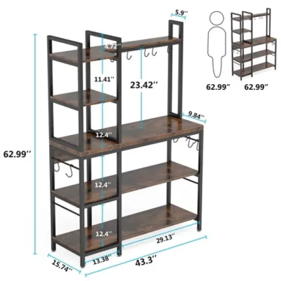 Tribesigns 43 inch 5-Tier Kitchen Storage Bakers Rack image {2}