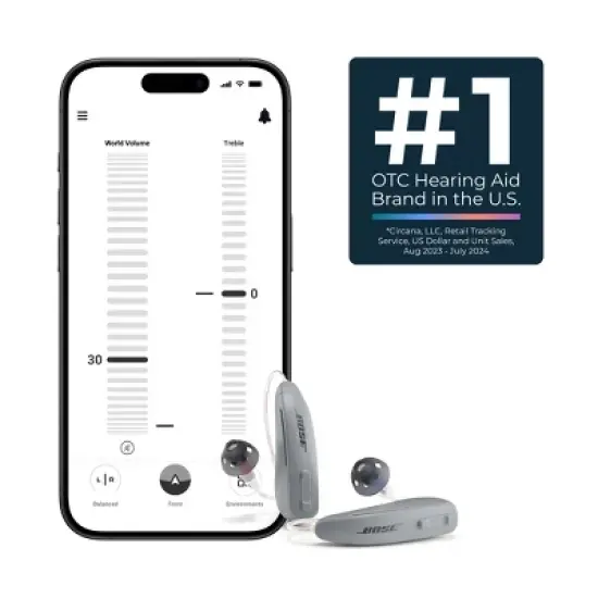 Lexie B1 OTC Hearing Aids Powered by Bose - Self-fitting OTC Hearing Aids for Adults and Seniors| Replaceable Batteries (Light Gray) image {4}