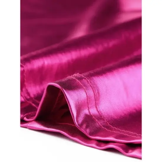 Allegra K Women's Shimmering Shiny Party Holographic Crop Metallic Halter Top image {4}