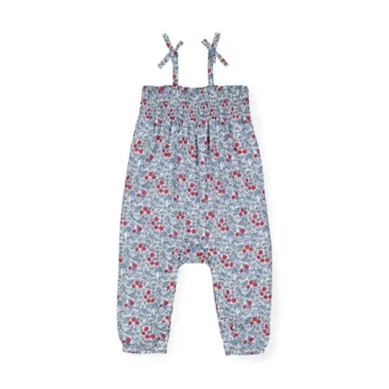 Hope & Henry Baby Smocked Romper with Bow Shoulders image {3}