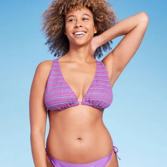 Women's Crochet Triangle Bikini Top - Shade & Shore&trade; Purple image {3}