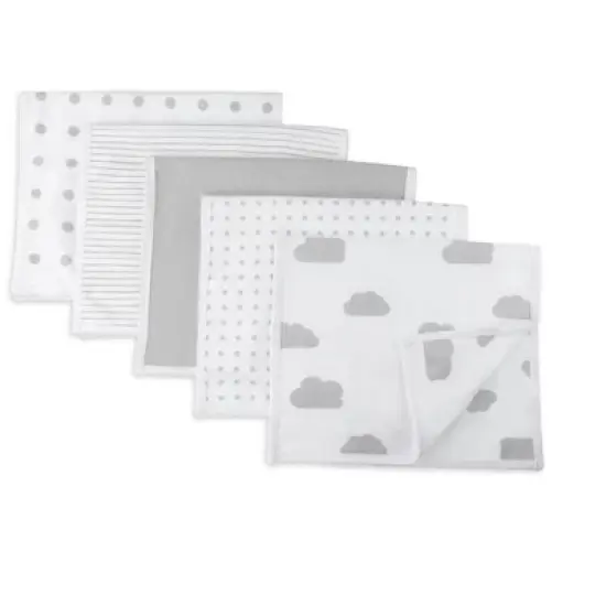 Ely's & Co. Baby Burp Cloths Waterproof Reversible Jersey Cotton 5 Piece Set image {4}