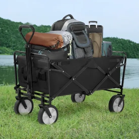 FDW Collapsible Wagon Folding Wagon Garden Cart with Large Capacity image {1}