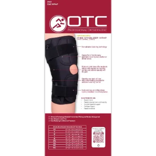 OTC Orthotex Knee Stabilizer Wrap with Spiral Stays, Black image {3}