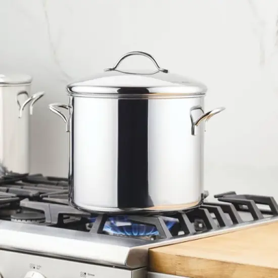 Farberware Classic Series 12qt Stainless Steel Induction Stockpot with Lid Silver image {1}