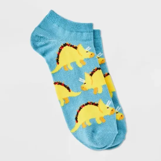 Women's Tacosaurus Low Cut Socks - Blue 4-10: Fun Dinosaur Pattern, Lightweight Knit, Banded Cuff, Machine Washable image {2}