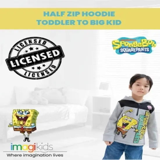 SpongeBob SquarePants Fleece Half-Zip Hoodie image {1}