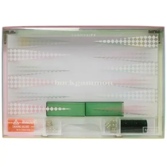 Sunnylife Lucite Backgammon - Ombre Sherbert - Classic Game, Carry Case image {3}