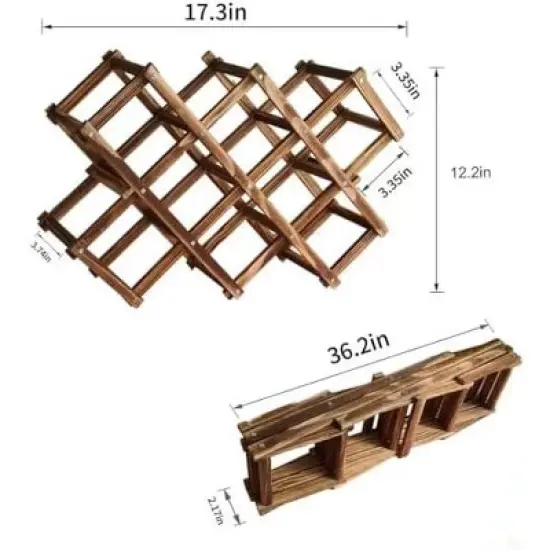 Itopfox Freestanding Stackable Wine Rack Organizer for Countertop and Cabinets with Foldable Design and Scratch-Resistant Protector image {3}