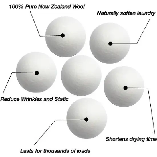 Maison Products XXL Wool Dryer Balls 3 Pack - Largest Size Balls Available image {7}
