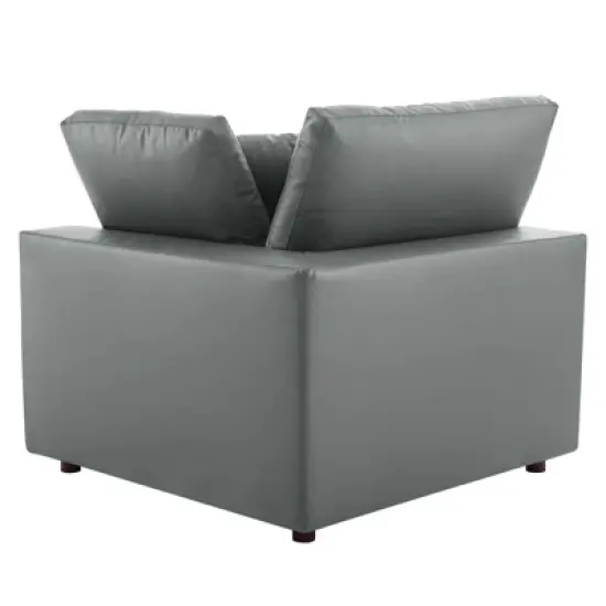 Commix Down Filled Overstuffed Vegan Leather 4 Seater Sofa - Modway image {6}