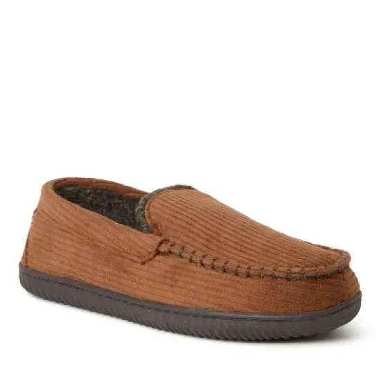Dearfoams Mens Niles Corduroy Moccasin Slipper image {7}