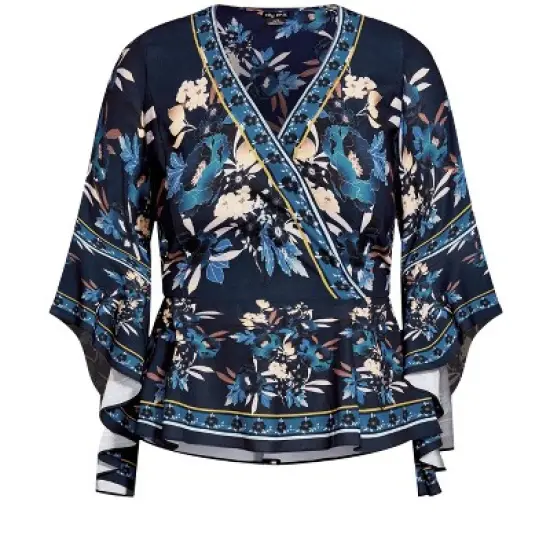 Women's Plus Size  Nova Scarf Top - navy | CITY CHIC image {2}