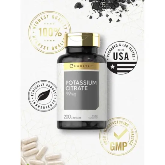 Carlyle Potassium Citrate 99mg | 200 Capsules image {4}