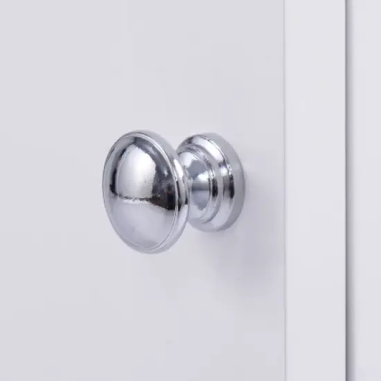 Costway White Folding Sewing Craft Table with Storage Shelves Cabinet Lockable Wheels image {9}