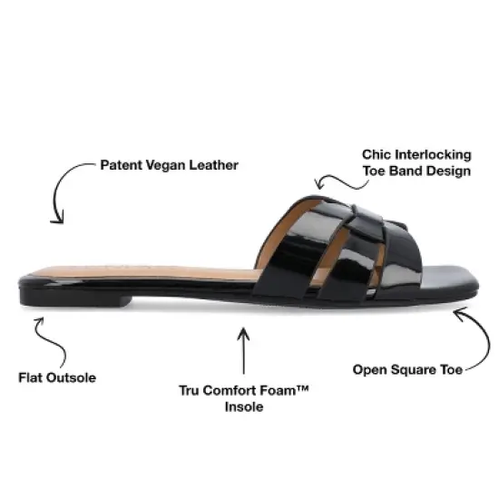 Journee Collection Womens Arrina Tru Comfort Foam Slip On Slide Flat Sandals image {7}