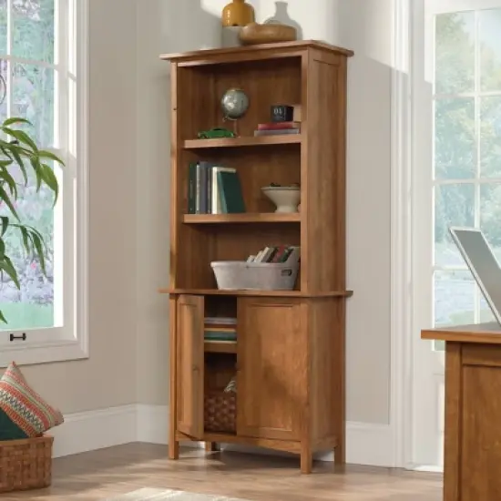 71" Union Plain Bookcase with Doors Prairie Cherry - Sauder image {2}