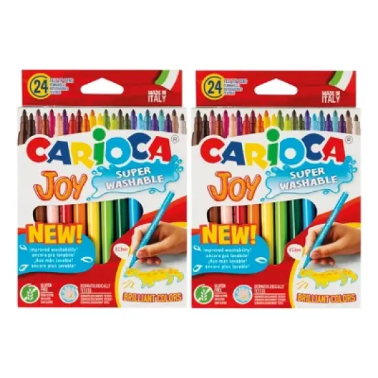 CARIOCA Joy Fine Tip Washable Felt Tip Pens, 24 Per Pack, 2 Packs image {6}