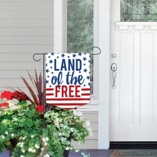 Big Dot of Happiness Stars and Stripes - Outdoor Home Decorations - Double-Sided Patriotic Party Garden Flag - 12 x 15.25 inches image {5}