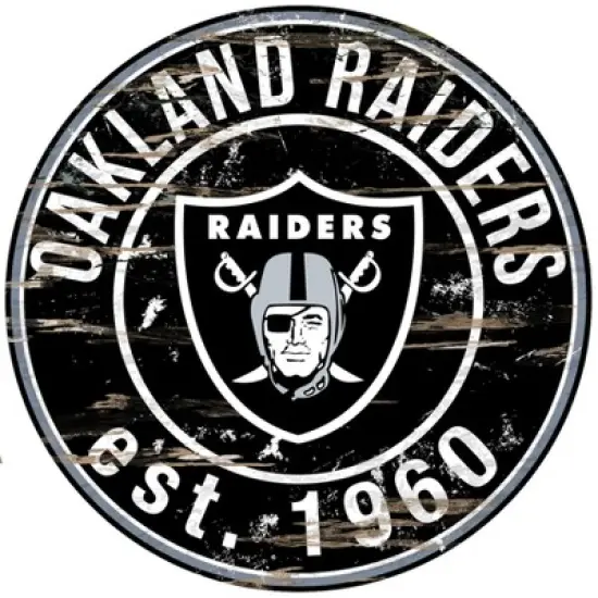 NFL Fan Creations Round Distressed Sign image {10}