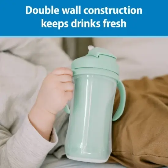 Dr. Brown's 10oz Insulated Straw Cups - Sage - 2pk image {4}