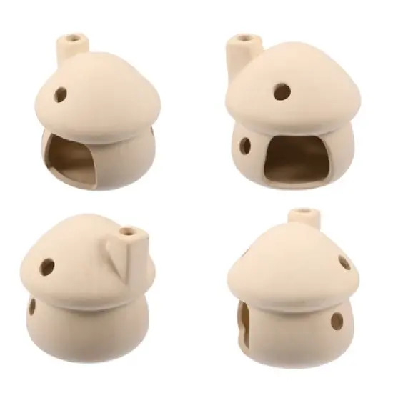 Unique Bargains Ceramic Aquarium Hideaway Rock Cave Fish Tank Decoration 3.86"x3.78" Beige Yellow 1 Pc image {5}