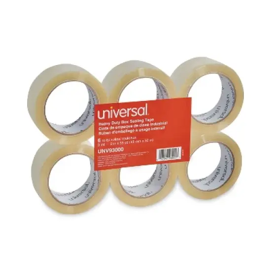 Universal Heavy-Duty Box Sealing Tape - 1.88" x 54.6 yds - Clear - Case of 6 image {5}
