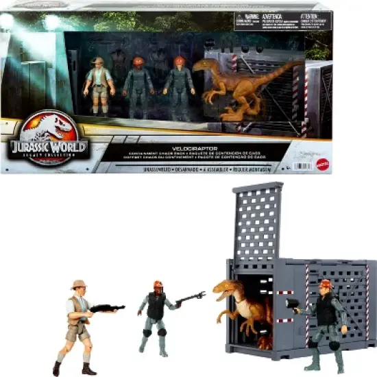 Jurassic World Legacy Velociraptor Containment Chaos Action Figure Playset image {7}