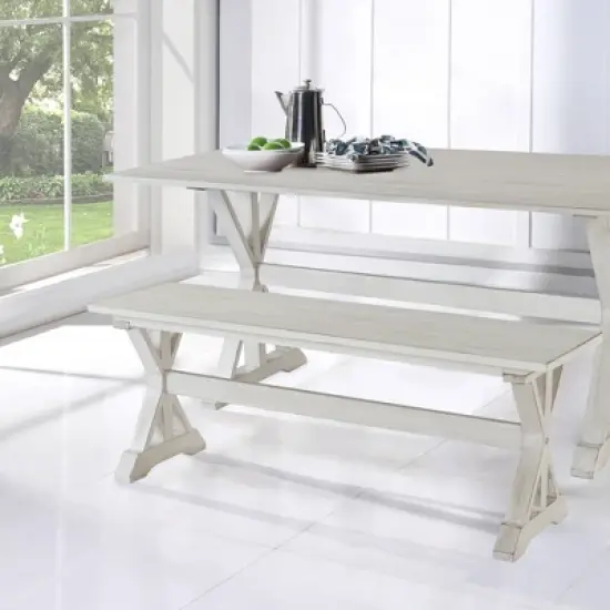48" Jamestown Dining Bench White - Boraam image {1}