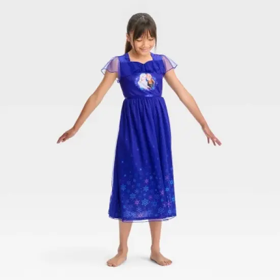 Girls' Frozen Elsa & Anna Fantasy NightGown - Blue image {3}