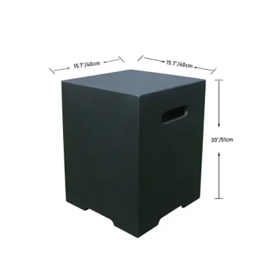 Elementi 15.7" Propane Tank Cover Concrete Hideaway Table for 20 lb Tank &ndash; Black image {2}