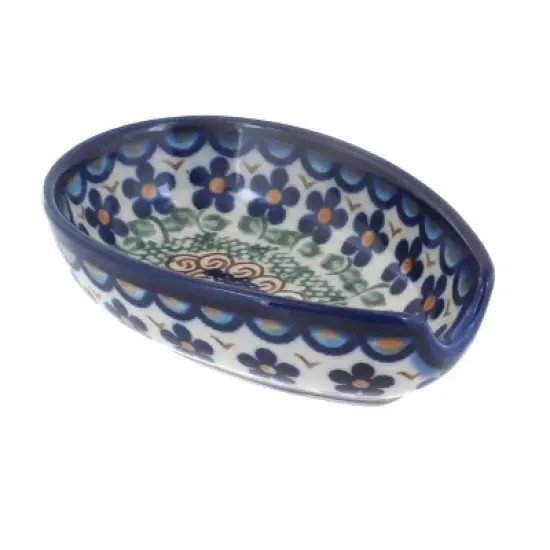 Blue Rose Polish Pottery 89 Vena Small Spoon Rest image {4}
