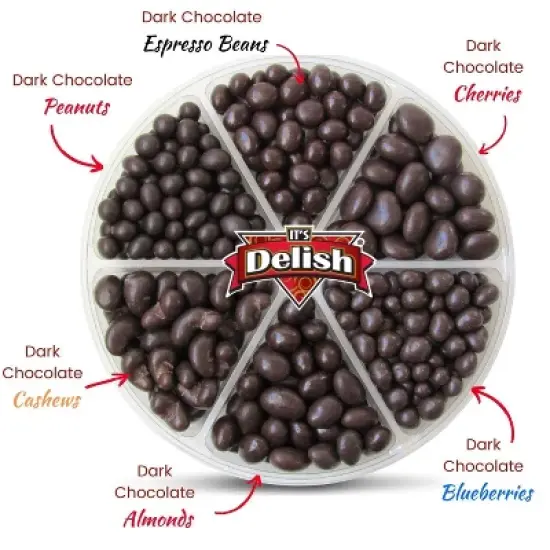 Holiday Chocolate Nuts and Fruit Large Gift Tray 6-Pt by It's Delish - Christmas New Year Events Fathers Mother Day Valentines Anniversary Gift image {4}