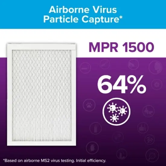 Filtrete 2pk Allergen Bacteria and Virus Air Filter 1500 MPR image {3}