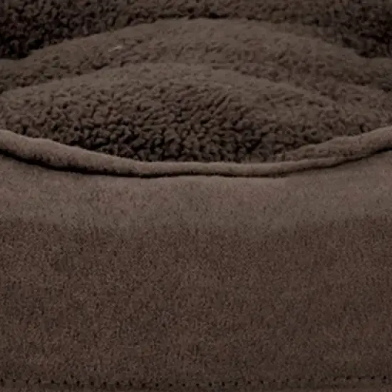 FurHaven Snuggle Terry & Suede Oval Cuddler Dog Bed image {1}