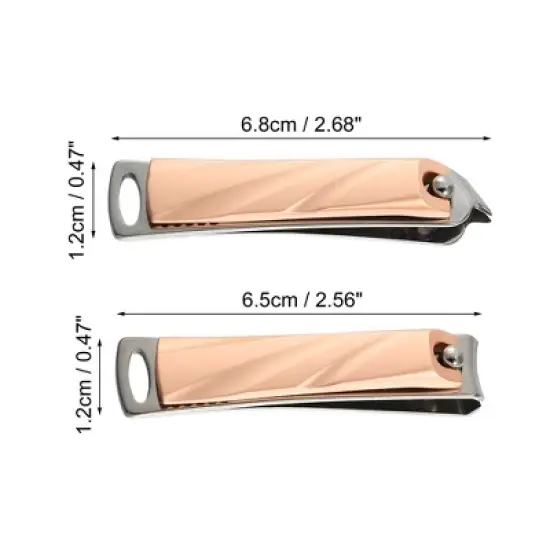 Unique Bargains Stainless Steel Nail Cutter Set for Men and Women Rose Gold Tone 2 Pcs image {3}