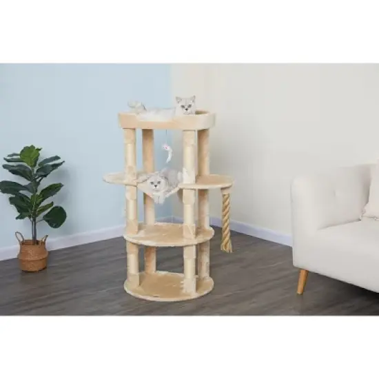 Go Pet Club 46" Jungle Rope Cat Tree Scratcher with Sisal Covered Posts F822 image {1}