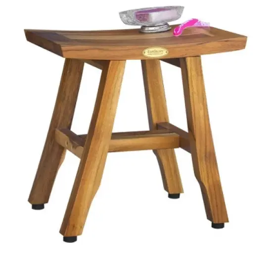 EcoDecors&reg; Satori&reg; 14" Teak Wood Shower Bench in EarthyTeak Finish image {6}