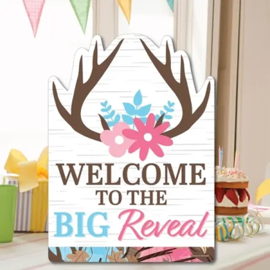 Big Dot of Happiness Buck or Doe - Party Decorations - Hunting Gender Reveal Party Welcome Yard Sign image {4}