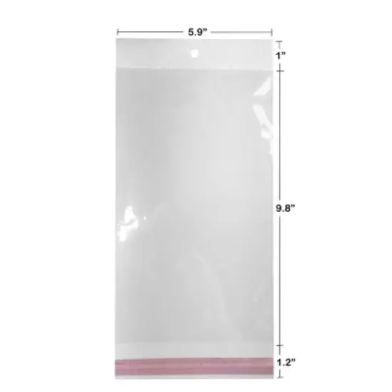UOFFICE Pack of 1,000 Clear Resealable Cellophane Bags, 5.9" x 9.8" 1.2 Mil. Thick image {3}