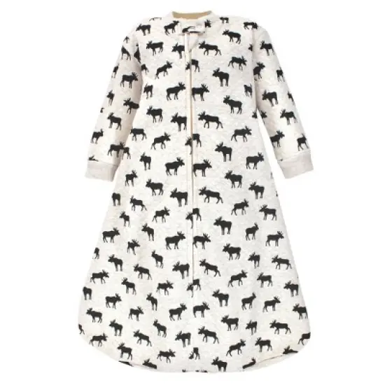 Hudson Baby Infant Boy Premium Quilted Long Sleeve Sleeping Bag and Wearable Blanket, Moose image {2}