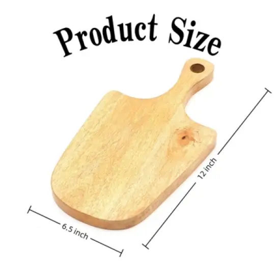 SEVOBAL Serving Platters Handmade Teak Wood Cheese and Bread Board with Asymmetrical Modern Design for Cakes, Appetizers, Brown, 6.5"*12"*0.7" image {2}