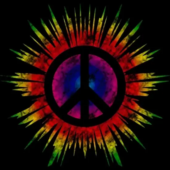 Men's Design By Humans Tie Dye Peace Sign By Mel00 Tank Top image {1}