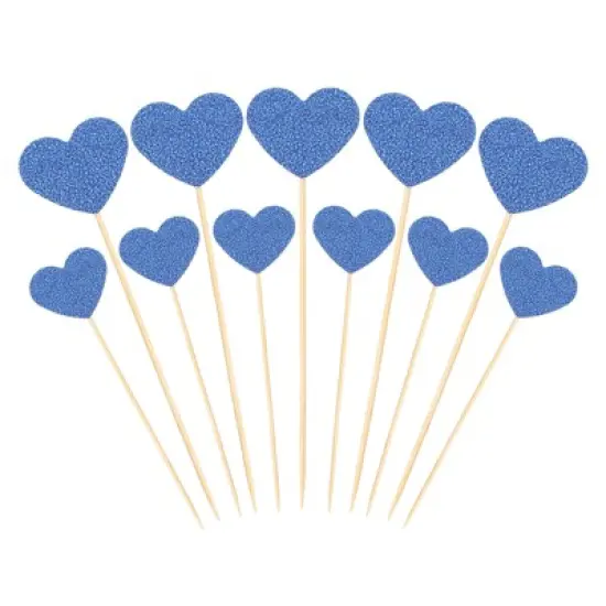 Unique Bargains Wedding Engagement Birthday Decoration Heart Shape Cupcake Toppers Picks 50 Pcs image {16}