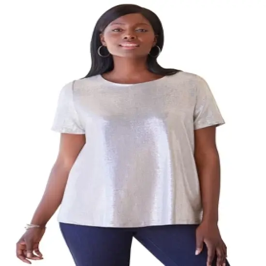 Jessica London Women&rsquo;s Plus Size Metallic Tee image {3}